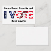 Carte De Visite Je suis sur la sécurité sociale et je vote (Devant / Derrière)