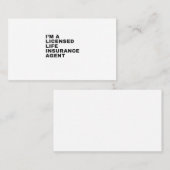 CARTE DE VISITE JE SUIS UN AGENT D'ASSURANCE-VIE AUTORISÉ (Devant / Derrière)