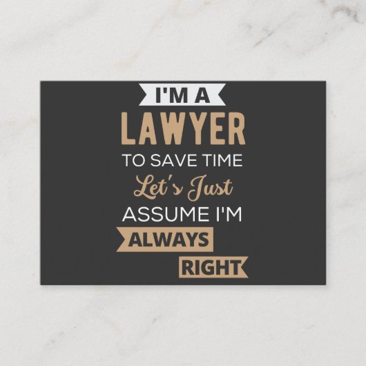 Carte De Visite Je suis un avocat, pour gagner du temps (Devant)