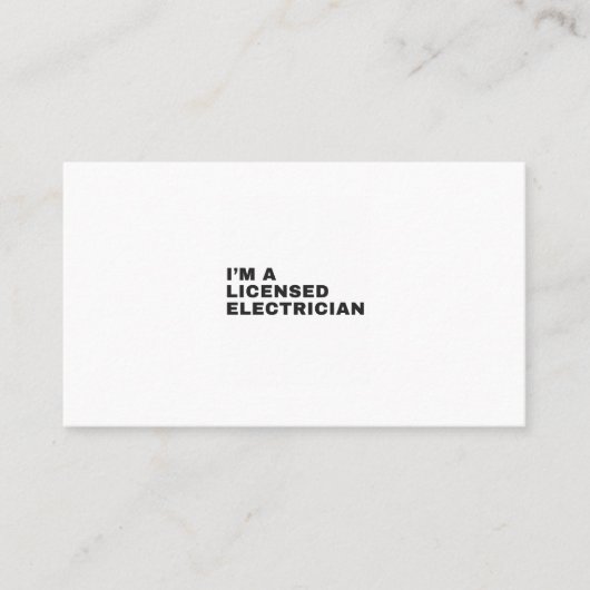 CARTE DE VISITE JE SUIS UN ÉLECTRICIEN AUTORISÉ (Devant)