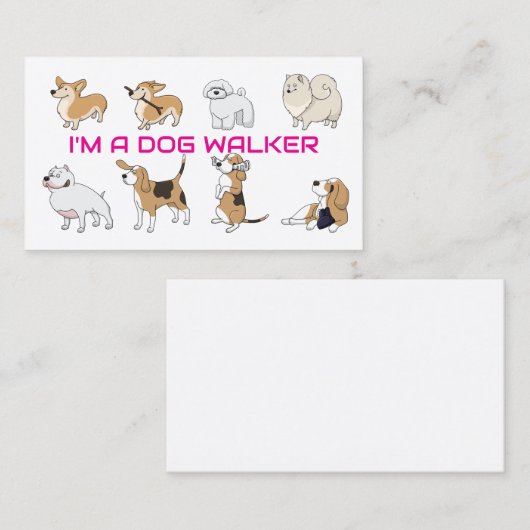 Carte De Visite Je suis un marcheur de chiens (Devant / Derrière)