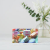 Carte De Visite Je t'aime, en sucrerie de coeur (Debout devant)