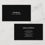 Carte De Visite Je Te Tirerai | Photographe professionnel noir (Devant / Derrière)