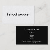 Carte De Visite je tire des personnes (Devant / Derrière)