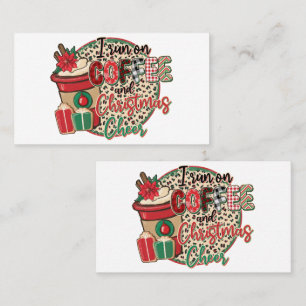 Carte De Visite Je tourne au café et à la joie de Noël