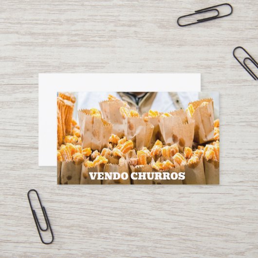 Carte De Visite Je vends des churros (Devant/Arrière en situation)