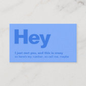 Carte De Visite Je Viens De Vous Rencontrer. | Fun Blue Dating Cal (Devant)