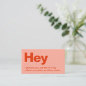 Carte De Visite Je Viens De Vous Rencontrer. | Red Pink Dating Me (Debout devant)