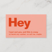 Carte De Visite Je Viens De Vous Rencontrer. | Red Pink Dating Me (Devant)