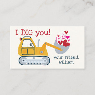Carte De Visite Je vous ai creusé Digger Valentine Favoriser Tags