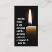 Carte De Visite Jean 1:5 La lumière brille dans l'obscurité (Devant)