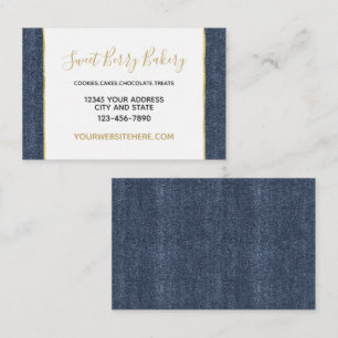 Carte De Visite Jean bleu en faux denim