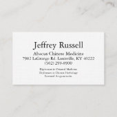 Carte De Visite Jeffrey Russell (Dos)