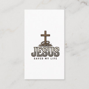 Carte De Visite Jésus a sauvé ma vie Gravure vintage Design chréti