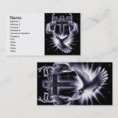 Carte De Visite Jésus-Christ Couronne d'épines et de colombe (Devant / Derrière)