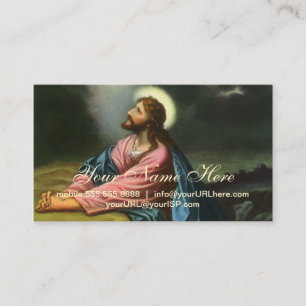 Carte De Visite Jésus-Christ vintage priant, jardin de Gethsémani