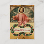 CARTE DE VISITE JÉSUS ENFANT AUX ANGES ET COURONNES DE NOËL (Dos)