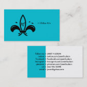 Carte De Visite Jesus Fish Fleur De Lis Social (Devant / Derrière)