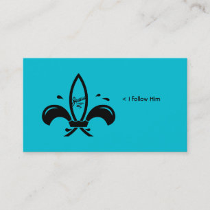 Carte De Visite Jesus Fish Fleur De Lis Social