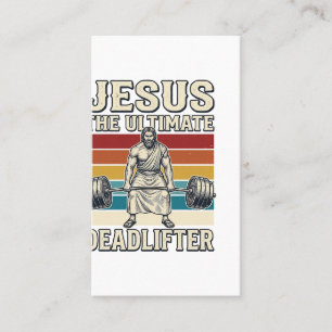 Carte De Visite Jésus l'haltérophile ultime de vecteur de concepti