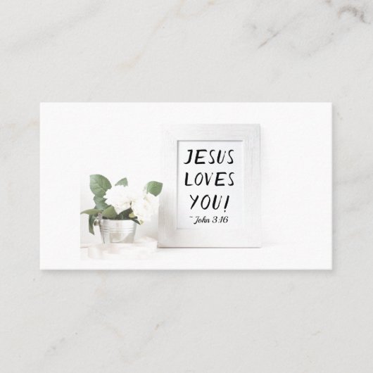 Carte De Visite Jésus T'Aime ! John 3:16, Écriture de référence (Devant)