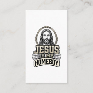 Carte De Visite Jésus vintage est mon pote gravé design vectoriel