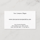 Carte de visite Jet Plane Service d'aviation pilot (Dos)