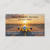 Carte de visite Jet Plane Service d'aviation pilot (Devant)