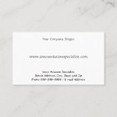 Carte de visite Jet Plane Service d'aviation pilot (Dos)