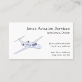 Carte de visite Jet Plane Service d'aviation pilot (Devant)