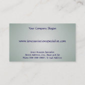 Carte de visite Jet Plane Service d'aviation pilot (Dos)