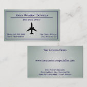 Carte de visite Jet Plane Service d'aviation pilot (Devant / Derrière)