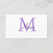 Carte De Visite jeté simple minimal ajouter nom monogramme rose ro (Dos)