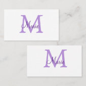 Carte De Visite jeté simple minimal ajouter nom monogramme rose ro (Devant / Derrière)