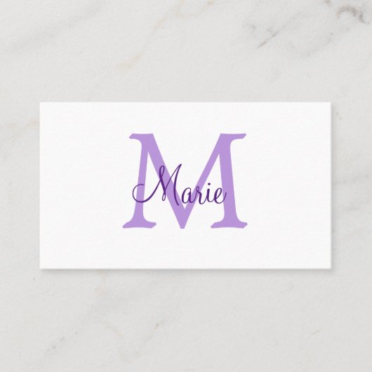 Carte De Visite jeté simple minimal ajouter nom monogramme rose ro (Devant)
