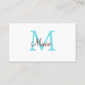 Carte De Visite jeté simple minimal ajouter nom monogramme rose ro (Dos)