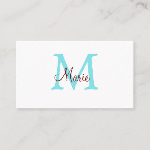 Carte De Visite jeté simple minimal ajouter nom monogramme rose ro