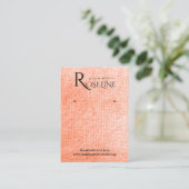 Carte De Visite Jetée de bijoux Peach Light Orange aquarelle (Debout devant)