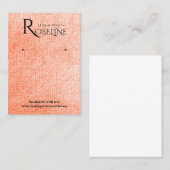 Carte De Visite Jetée de bijoux Peach Light Orange aquarelle (Devant / Derrière)