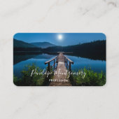 Carte De Visite Jetée de nuit sous une Pleine lune (Devant)