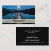 Carte De Visite Jetée de nuit sous une Pleine lune (Devant / Derrière)