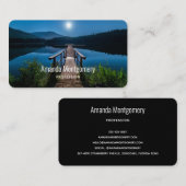 Carte De Visite Jetée de nuit sous une Pleine lune (Devant / Derrière)