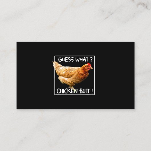 Carte De Visite Jeter Les Dons De Poulet De Hen Devine Ce Bouton D (Devant)