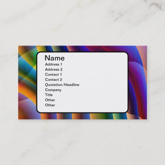 Carte De Visite Jeu avec des couleurs (Devant)
