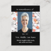 Carte De Visite Jeu de Bingo de garde de poche commémoratif (Dos)