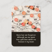 Carte De Visite Jeu de Bingo de prière de photos commémoratives (Devant)