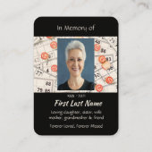 Carte De Visite Jeu de Bingo de prière de photos commémoratives (Dos)