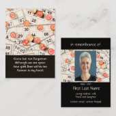 Carte De Visite Jeu de Bingo de prière de photos commémoratives (Devant / Derrière)