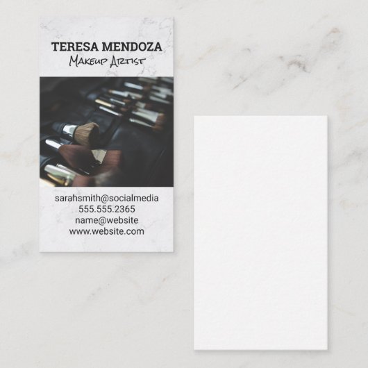 Carte De Visite Jeu de brosses de maquillage (Devant / Derrière)