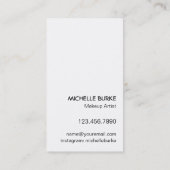 Carte De Visite Jeu de brosses monochromes | Artiste de maquillage (Dos)